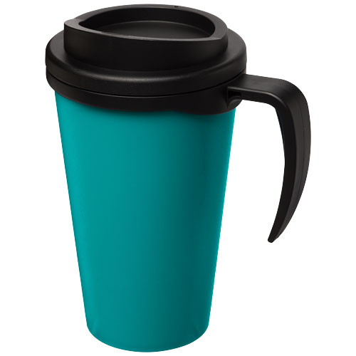 Mug isolant 350 ml promotionnel Americano® Bleu aqua et Noir